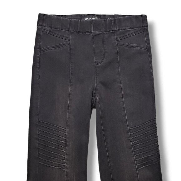 Liverpool Moto‎ Jeans Womens 4 Black Pull On Mid Rise Ankle Zipper - Picture 2 of 10